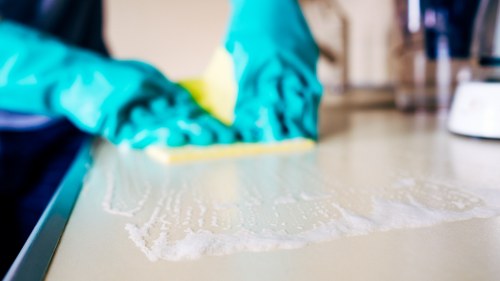 Commercial cleaner maintaining a Bermondsey office or shared building area